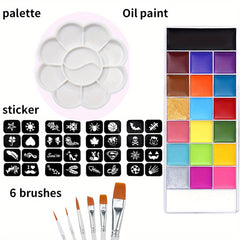 Halloween Face Painting Kit 20 Colors Easy to Apply & Remove