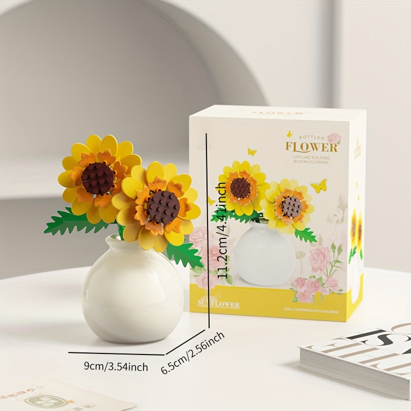 Eternal Flower Pot with Block Flowers DIY Green Plant Bouquet