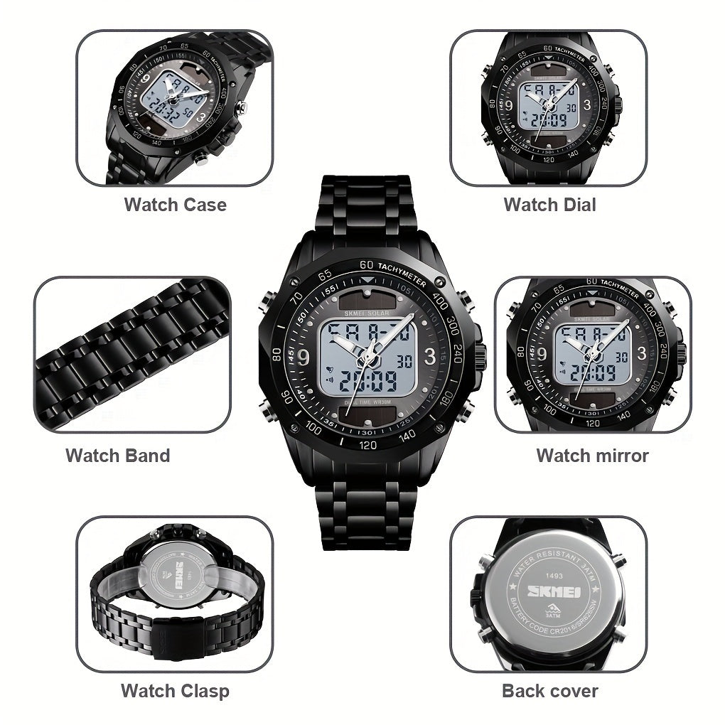 Waterproof Military Watch Stainless Steel Band Analog Sports Quartz