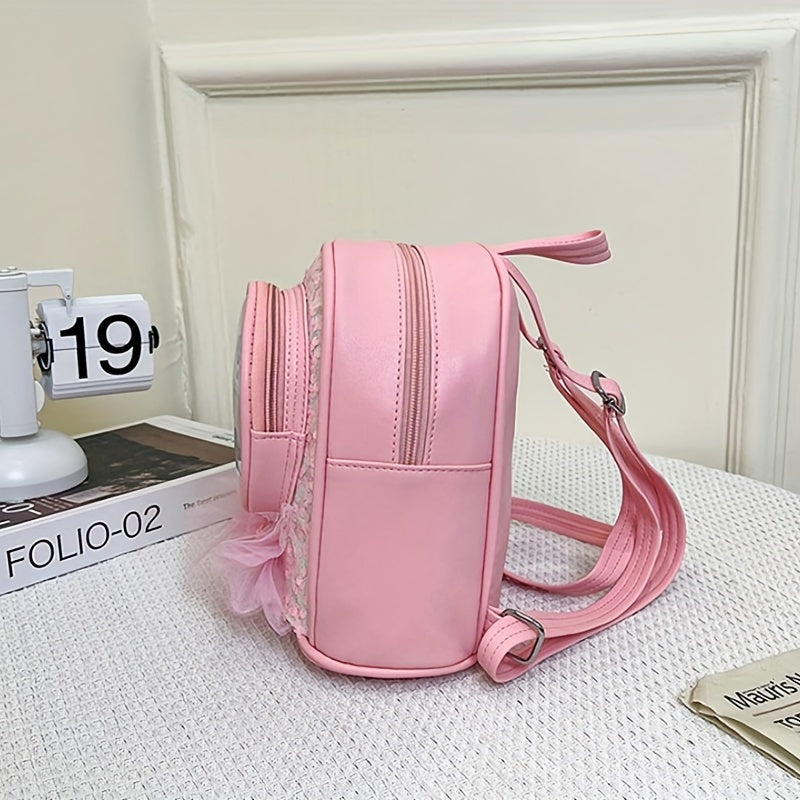 Kids Princess Schoolbag Sequins Bow Lollipop Backpack