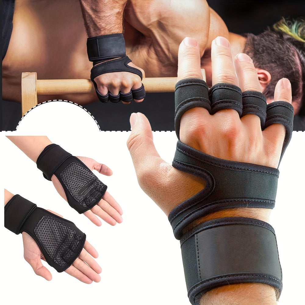 Half Finger Pull Up Grip Sports Wrist Protection Gloves