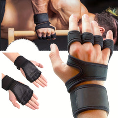 Half Finger Pull Up Grip Sports Wrist Protection Gloves