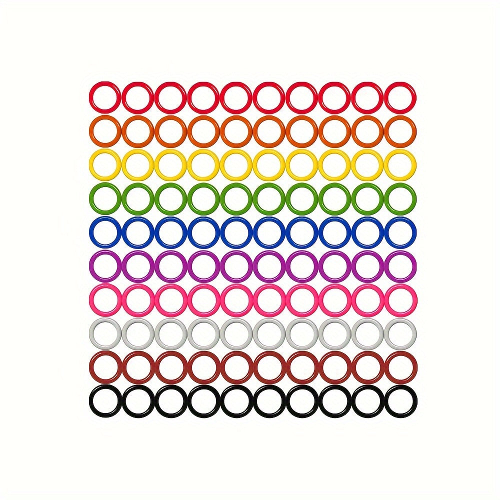 100pcs Colorful Ring Stitch Markers for Knitting and Crochet