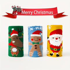 Kids Christmas Socks for Autumn/Winter Santa Claus Baby Cartoon Socks