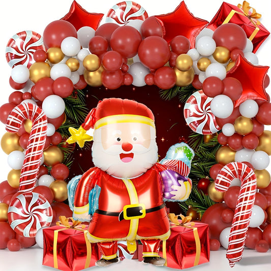 Christmas Santa Claus Balloon Set - Holiday Decoration for Indoor/Outdoor Party