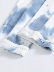 Tie Dye Slim Fit Ripped Jeans Men's Casual Street Style Denim Pants