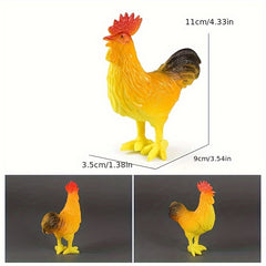 6pcs Farm Animal Toys Rooster Dairy Cattle Sheep Duck Goose He