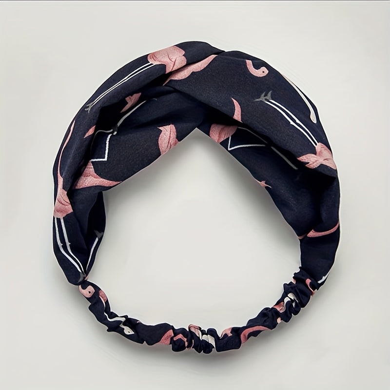 Flamingo Sports Sweatband Elastic Headband Bundle