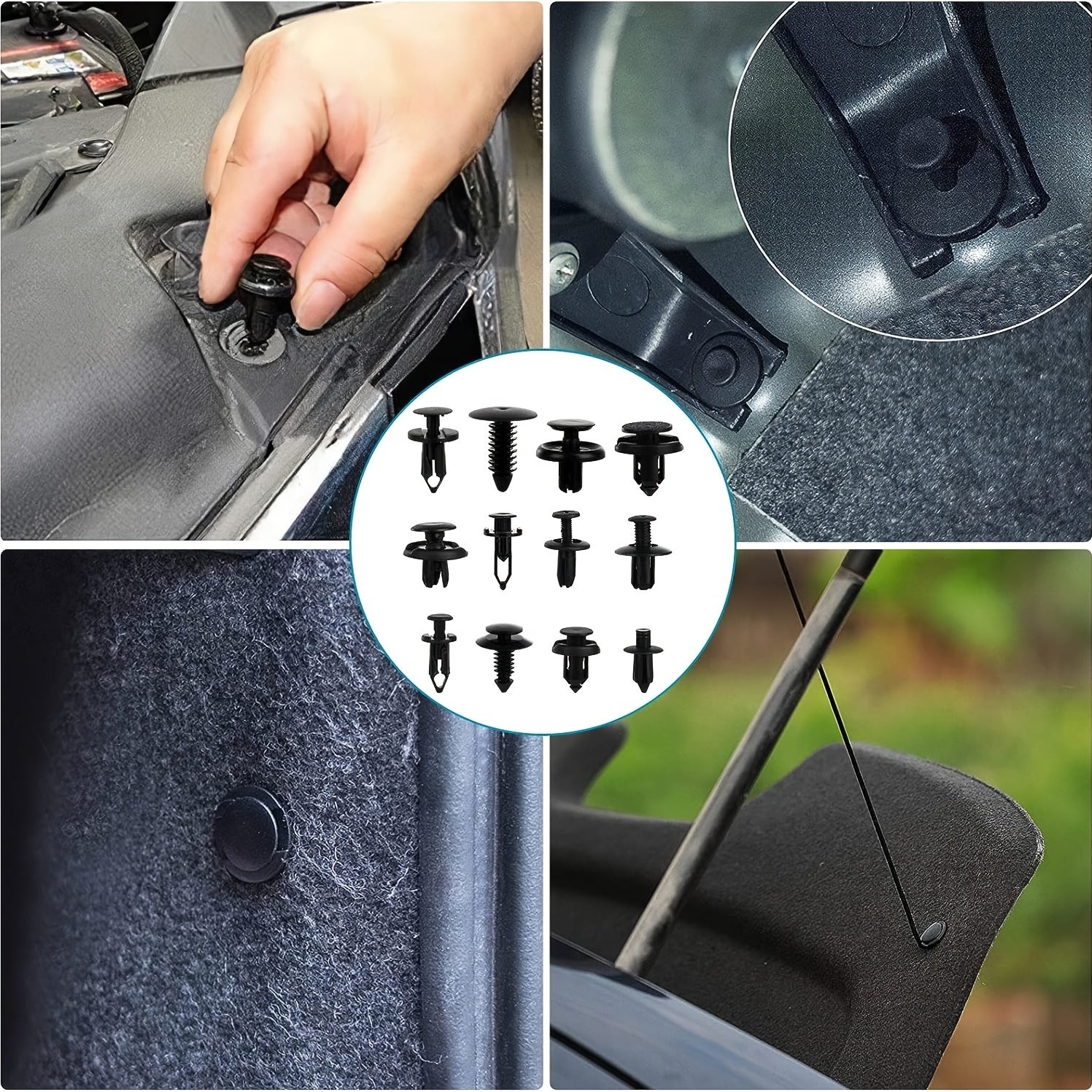 925pcs Car Bumper Retainer Clips Plastic Rivets Fasteners Set