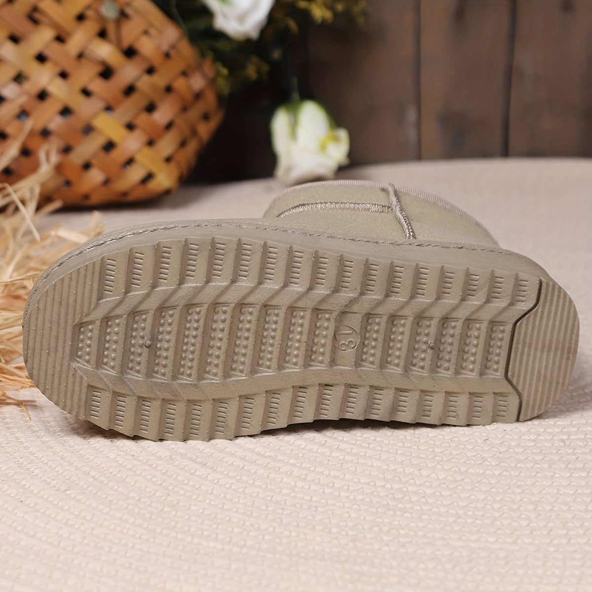Women's Slip On High Velvet Snow Boots Warm Non-slip Winter Shoes