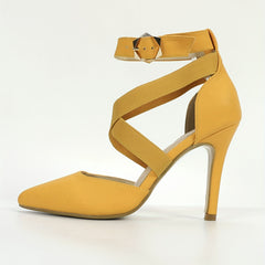 Solid Stiletto Heels Ankle Strap Pumps