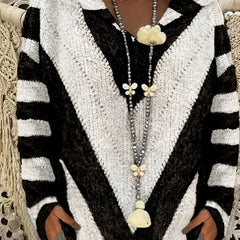 Striped Long Sleeve Stretch Hooded Jumper