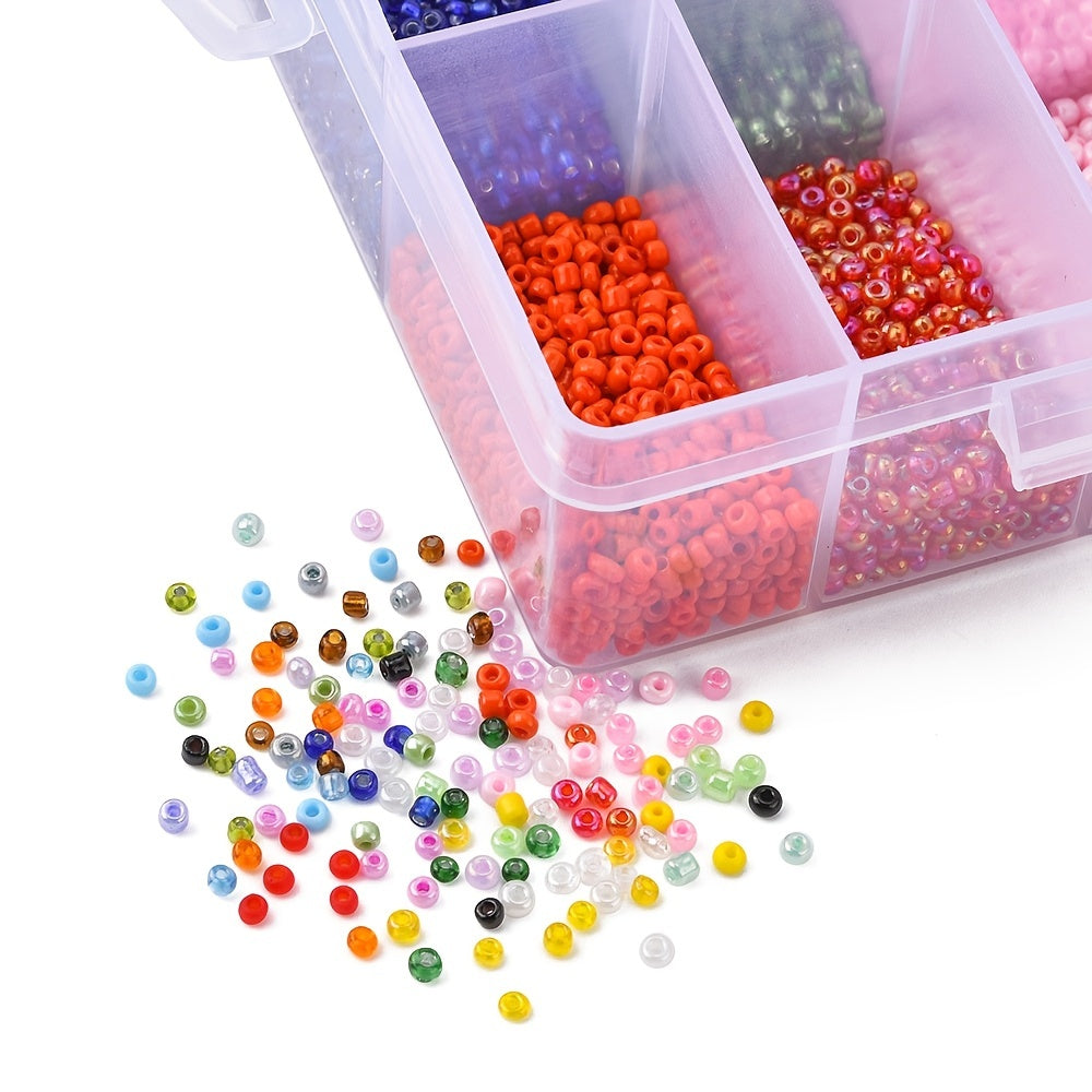 24 Grids 2mm Glass Beads Mixed Colors for Jewelry