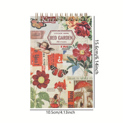 20 Sheets Vintage Plants Stickers Book Retro Transparent Waterproof Stickers