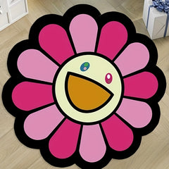 Sunflower Round Floor Mat Game Mat Carpet Non slip Door Mat