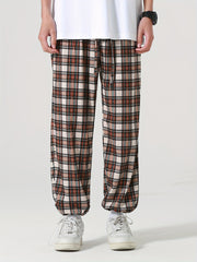 Men's Plaid Casual Cropped Pants