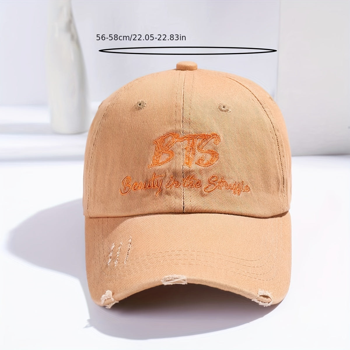 B T S Distressed Denim Baseball Cap