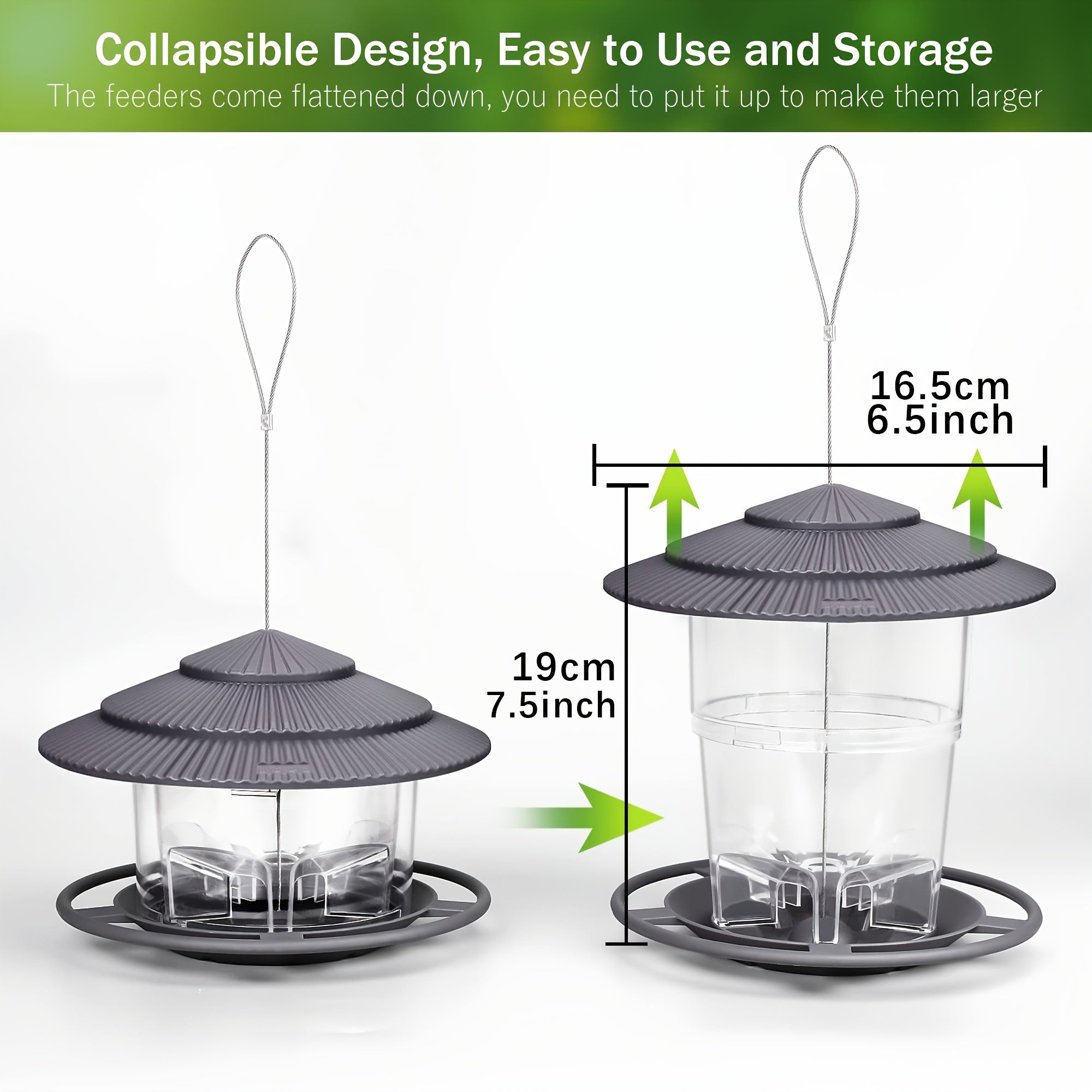 Hanging Squirrel Proof Bird Feeder for Garden Backyard