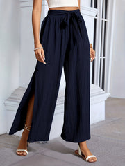 Split Wide Leg Pants Casual High Waist Summer Pants Women's Clothing
