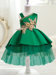 Girls Mesh Patchwork Princess Dress for Christmas Evening Party