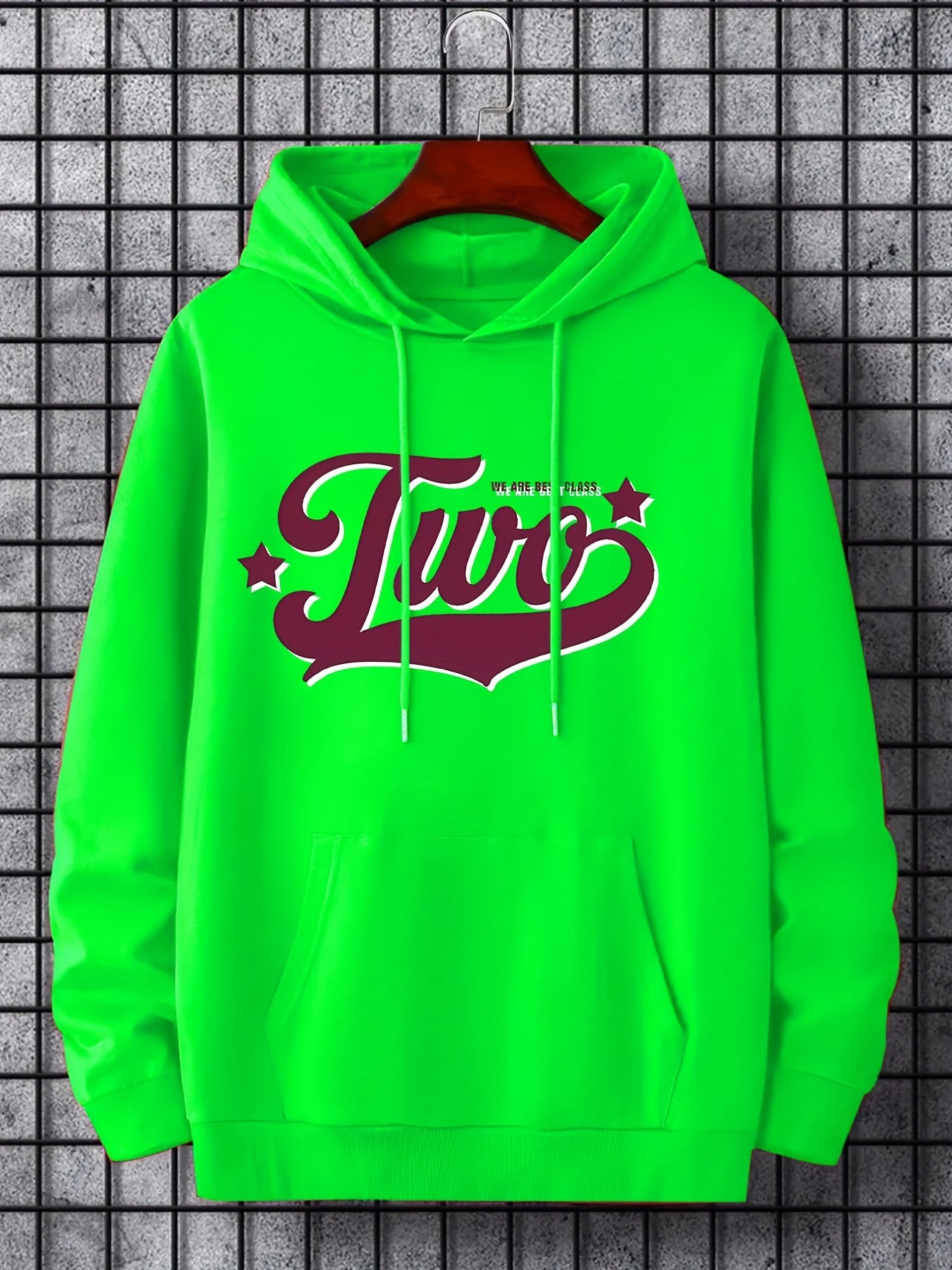 Men's Two Print Hoodie Casual Breathable Sweatshirt