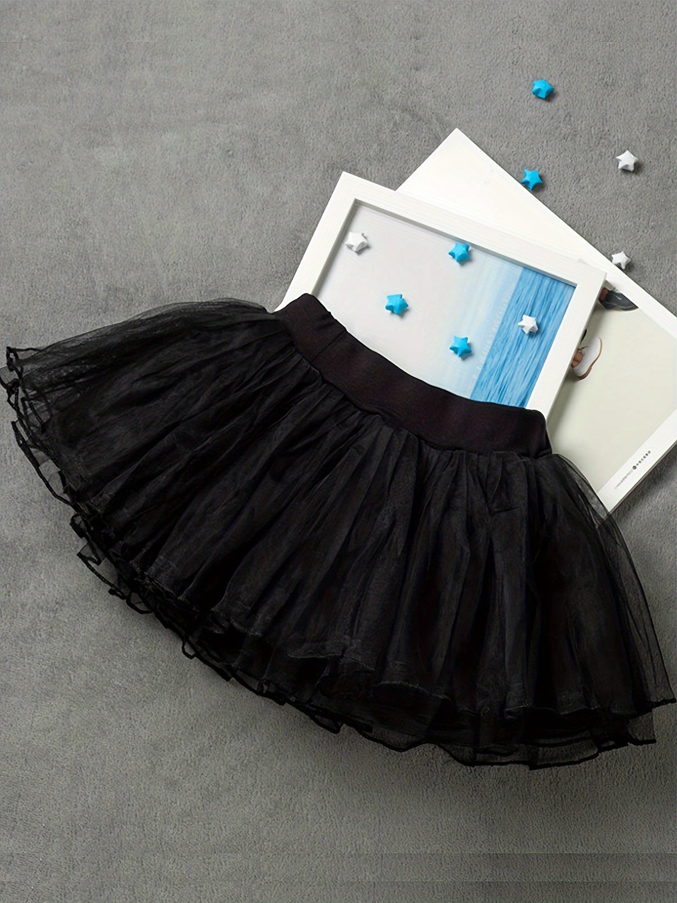 Girls Dreamy Solid Tutu Skirt Four Layers Dance Skirt