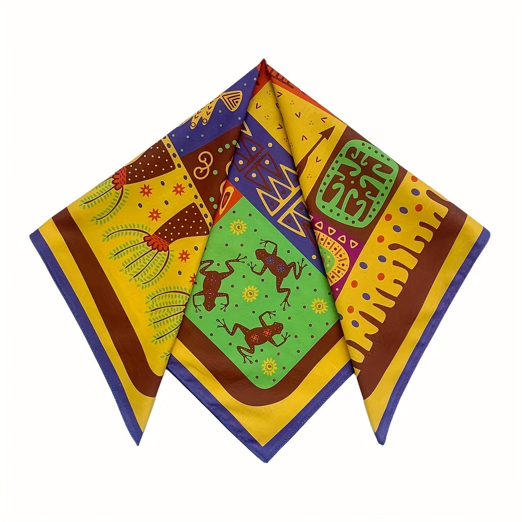 Soft African Tribal Headscarf Geometric Pattern Machine Washable for Halloween