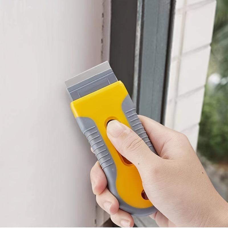 Flat Razor Blade Scraper Paint Stripping Tool Window Scraper - Yellow/Orange