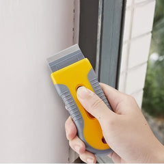Flat Razor Blade Scraper Paint Stripping Tool Window Scraper - Yellow/Orange