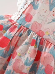 Baby Girls Rabbit Floral Cami Dress For Summer