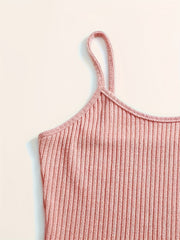 Ribbed Knit Lounge Set: Cami Top, Shorts & Bathrobe Pajama