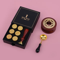 Wax Seal Stamp Set - 1 Stamp, 6 Heads, Stove, Spoon