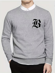 Men's Crew Neck Knitted Sweater, Warm Mid Stretch Pullover for Fall Winter