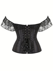 Lace Short Sleeve Corset Bustier Body Shaper