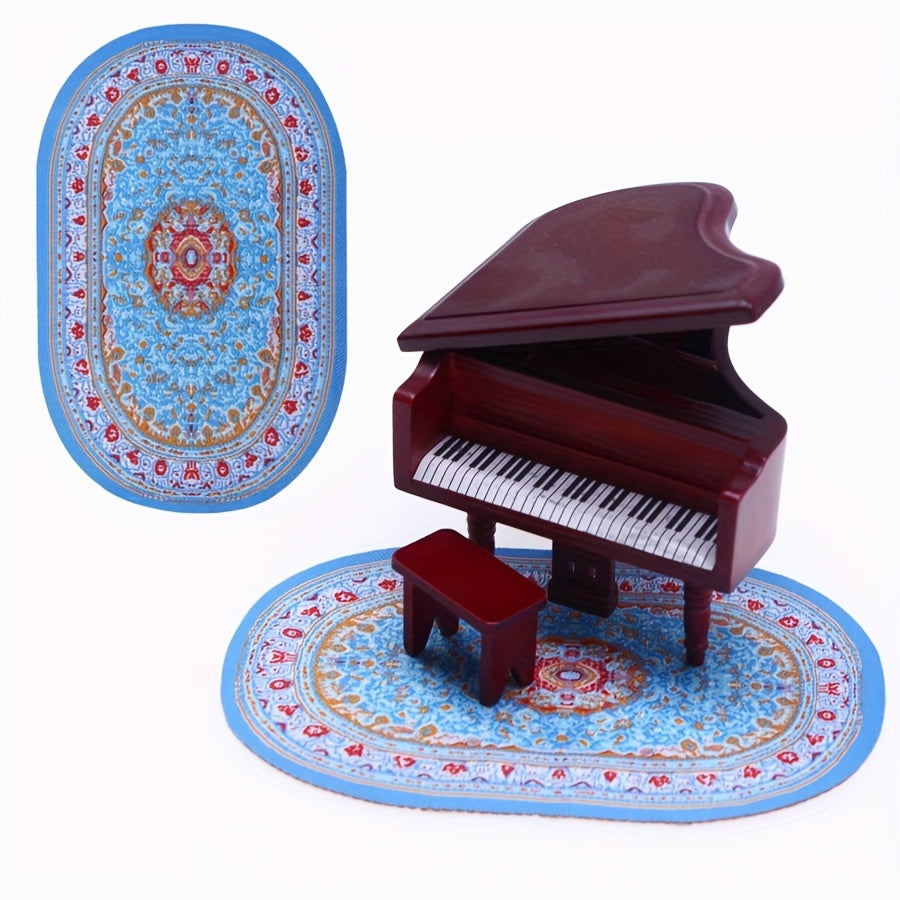 Dollhouse Ground Decoration Floor Mat Model Ornament Oval Floor Mat