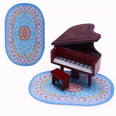 Dollhouse Ground Decoration Floor Mat Model Ornament Oval Floor Mat