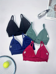 4pcs Spaghetti Strap Sports Bra V neck Yoga Workout Bra Women's Activewear