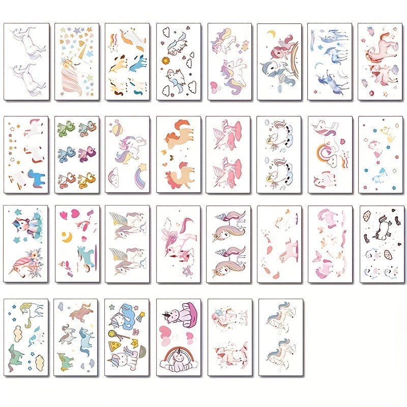 Cartoon Rainbow Unicorn Waterproof Tattoo Stickers