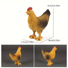 6pcs Farm Animal Toys Rooster Dairy Cattle Sheep Duck Goose He