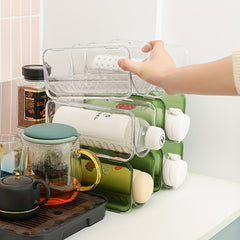 1pc Portable Plastic Water Cup Rack Transparent Storage Rack Kitchen Organizer