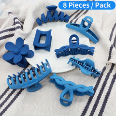 8pcs Plain Hair Clips Claw Clips Girls Hair Accessories