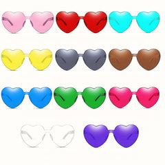 4 Pairs Heart Shape Sunglasses Halloween Party Cosplay Costumes Rimless Glasses