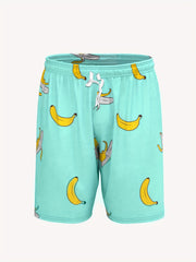 Men's Banana Print Loose Shorts Quick Drying Pants