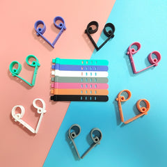 10pcs Silicone 4 Hole Flat Data Cable Ties