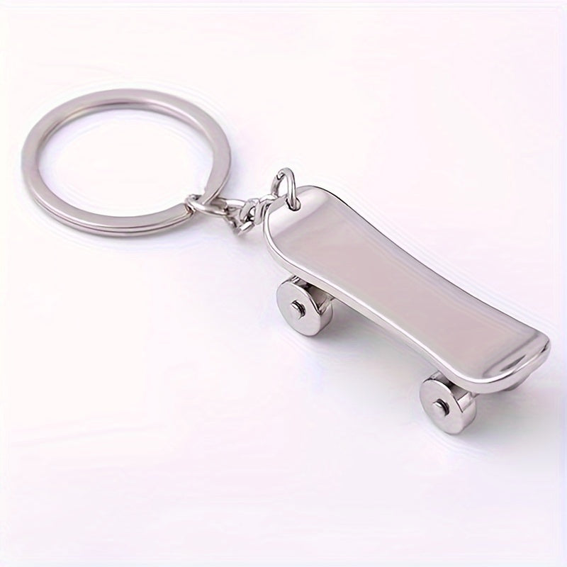 Retro Metal Skateboard Keychain Keyring Bag Car Pendant Accessories