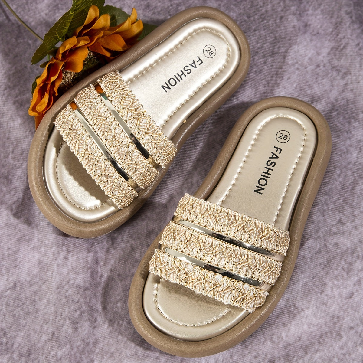 Girls Lightweight Soft Slides Non Slip Slippers for Indoor Outdoor Use