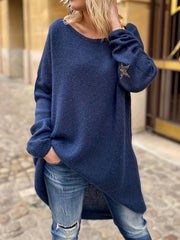 Casual Sweater Women's Plus Solid Ribbed Half Zipper