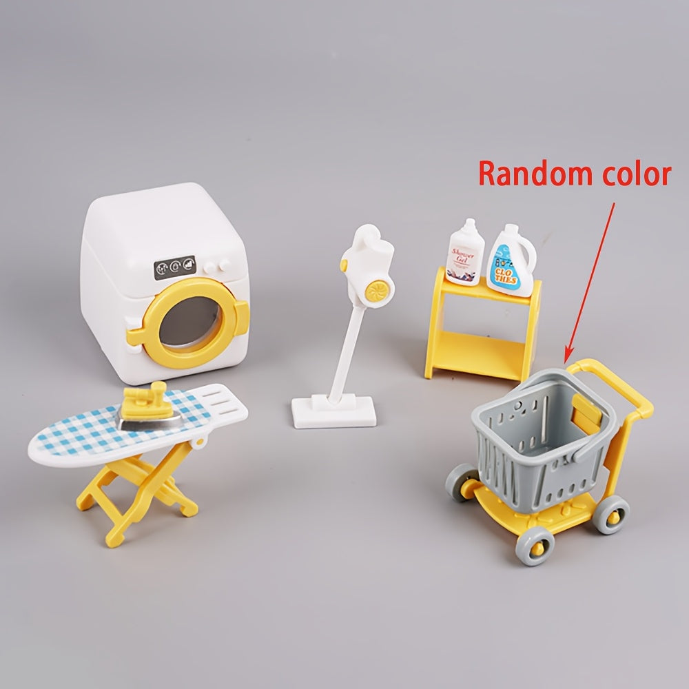 Mini Washing Machine Toy Set for Doll House DIY Model