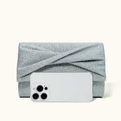 Women's Clutch Purses Evening Bag Wedding Handbags with Chain Argent