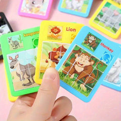 6pcs Sliding Puzzle Toys for Ages 6 Cartoon Animal Slider Puzzles